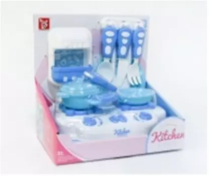 Набор игровой посуда с плитой в/к 378