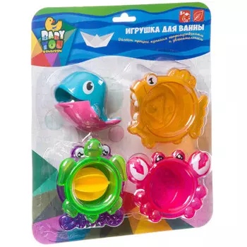 Набор игрушек для ванны бондибон стаканчики с китом вв2683