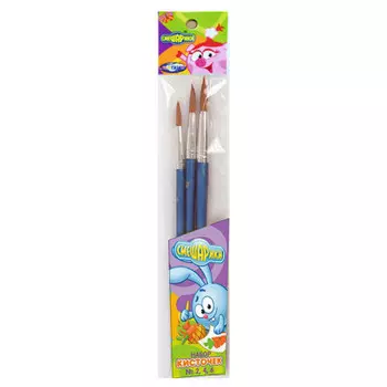 Набор кистей 3шт Смешарики крош №2,4,6 из волоса овцы 86751