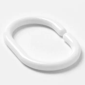 Набор колец для шторы для ванной комнаты IDDIS белые rid011p