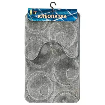 Набор ковриков для ванной клеопатра 50*80+50*40 см фремонт стронг бэк круги серый