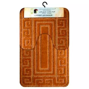 Набор ковриков для ванной клеопатра 60*100+60*50 см рома стронг бэк версаче бежевый