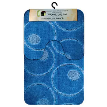 Набор ковриков для ванной Клеопатра 60*100+60*50см рома стронг бэк круги голубой