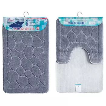 Набор ковриков для ванной шахинтекс эко 60*90+60*50 серый 50