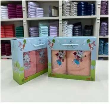 Набор махровых полотенец 2 предмета 50 х90 + 70 х140 оранжевый