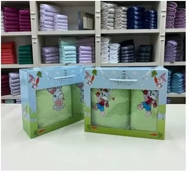 Набор махровых полотенец 2 предмета 50 х90 + 70 х140 салатовый