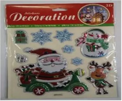 Набор наклеек там-там дед мороз на санях 24х19см белый