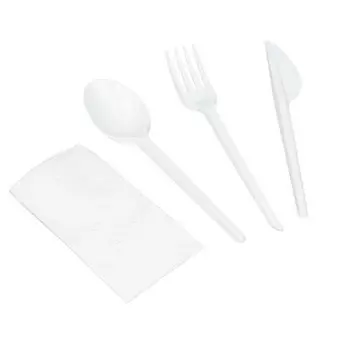 Набор одноразовый 5пр вилка+ложка+нож+салфетка 2шт