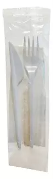 Набор одноразовый диапазон 4 пр вилка+ложка+нож+салфетка 1 шт