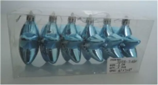 Набор ёлочных украшений Европа 8см в виде шестиконечных звёзд голубой 6шт sd19b-y-030