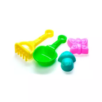 Набор песочный №4 тишин папа лопатка/грабли/2 формочки