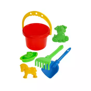 Набор песочный рыжий кот №8 ведро 0.8 л+лопатка 13 см+грабли 13 см и-1823