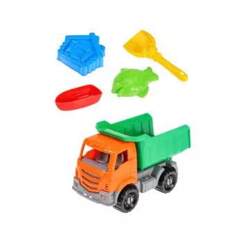 Набор песочный рыжий кот самосвал ярослав+ лопатка 13 см+3 формочки и-9192