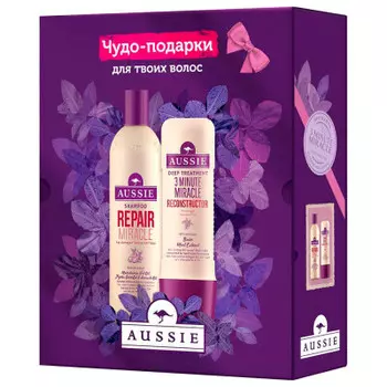 Набор подарочный Aussie миракл шампунь репэйр 300 мл+реконструктор для волос 300 мл