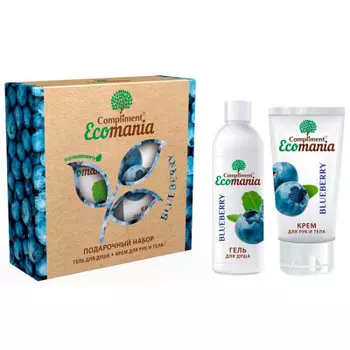 Набор подарочный комплимент экомания ежевика гель д/душа 250мл+крем д/рук и тела 200мл