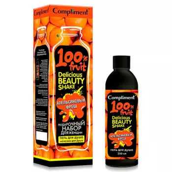 Набор подарочный комплимент апельсиновый фреш гель для душа+мочалка