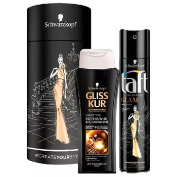 Набор подарочный Taft 225мл лак для волос+шампунь Gliss kur 250мл экстремальное востановлени