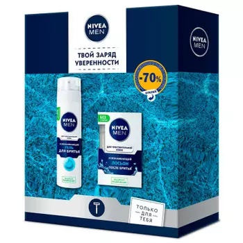 Набор подарочный успокаивающий д/чувствительной кожи гель д/бритья 200мл+лосьон п/бритья 1