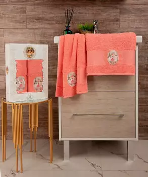 Набор полотенец 50 х85+70 х135 прованс балет коралловый