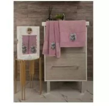 Набор полотенец 50х85+70х135 прованс часы с лавандой пудра