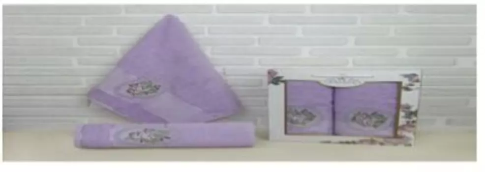 Набор полотенец прованс 50х90+70х140 домик лиловый