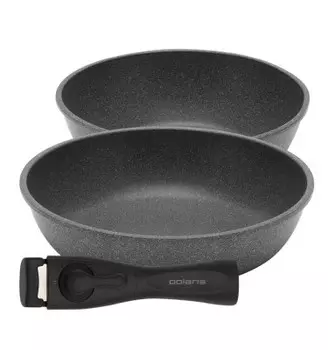 Набор посуды 3 пр поларис изикир 24 см+26 см+ съемная ручка easykeep-3 d