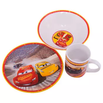 Набор посуды Тачки 3 пр пу кружка 240мл+миска 18см+тарелка Disney 19см dcs3-1