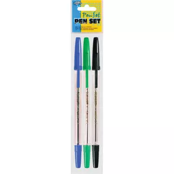 Набор ручек 3шт пионер шариковых 82616