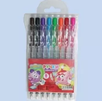 Набор ручек шариковых центрум 8шт 0,7мм смешарики цвет автомат 84159