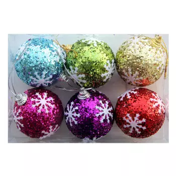 Набор шаров 6см 6шт микс пластик syb15-116