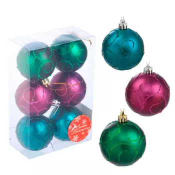 Набор шаров 6см 6шт пластик syb15-119