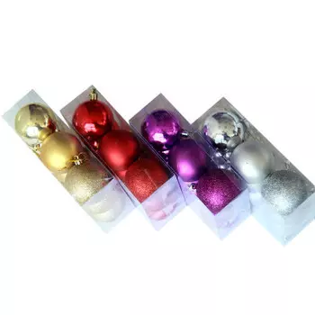 Набор шаров 6см 9 шт золотой микс пластик