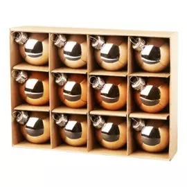 Набор шаров магик тайм золотые оттенки 12 шт стекле 3*3*3 см 89697