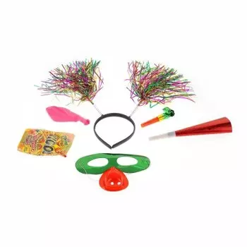 Набор сноумен карнавальный обод/дудка/язычок/шарик/маска клоуна е91423