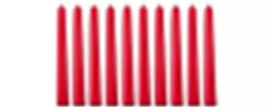 Набор свечей 10 шт.лакированный красный высота=28 348-642