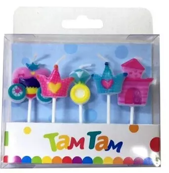 Набор свечей для торта принцесса на палочке 5 шт 629100