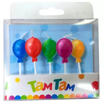 Набор свечей для торта воздушные шары на палочке 5шт 629087