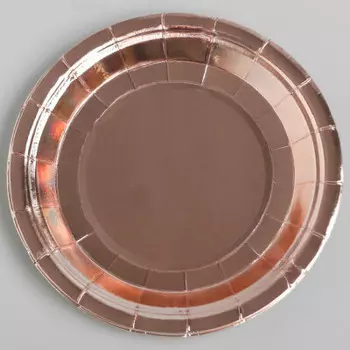 Набор тарелок волна веселья 9/23см 6шт розовое золото