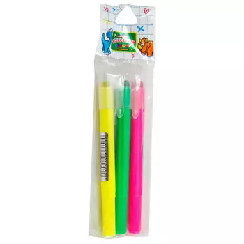 Набор текстовыделителей Европа классный выбор 3шт гелевый выдвижной в/п