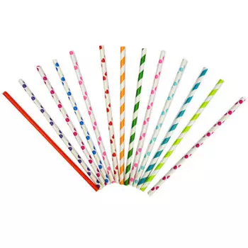 Набор трубочек патибум 20 шт ассорти бумажные