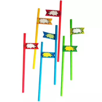 Набор трубочек патибум для коктейля с флажком напиши сам 8 шт