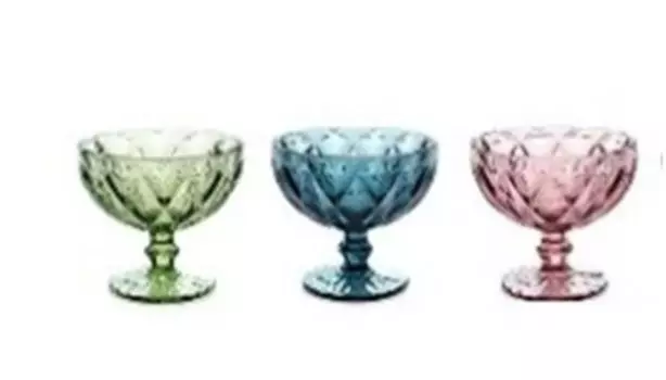 Набор ваз для сладостей 300 мл 6 шт розовые