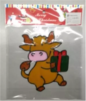 Наклейка декоративная на окно Европа с изображением коровы 20*25 см пвх 2019 c085