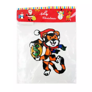 Наклейка декоративная на окно Европа с изображением тигра 20 x24 см пвх cxhm2107