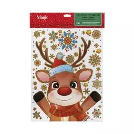 Наклейка на окно магик тайм милый олененок пвх 30 х38 см 88340