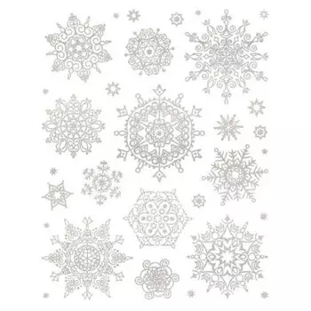 Наклейка на окно магик тайм серебряные кристаллики пвх 30 х38 см 86051