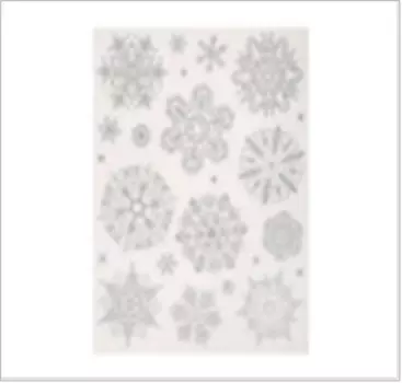 Наклейка на окно магик тайм серебряные пушистые снежинки 30х38см 81507