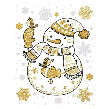 Наклейка на окно магик тайм снеговик 30x38см 82529