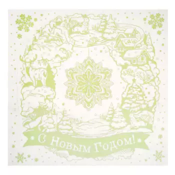 Наклейка на окно магик тайм снежный венок 30x29см 80038