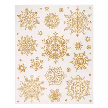 Наклейка на окно магик тайм золотые кристаллики 30х38см 81502